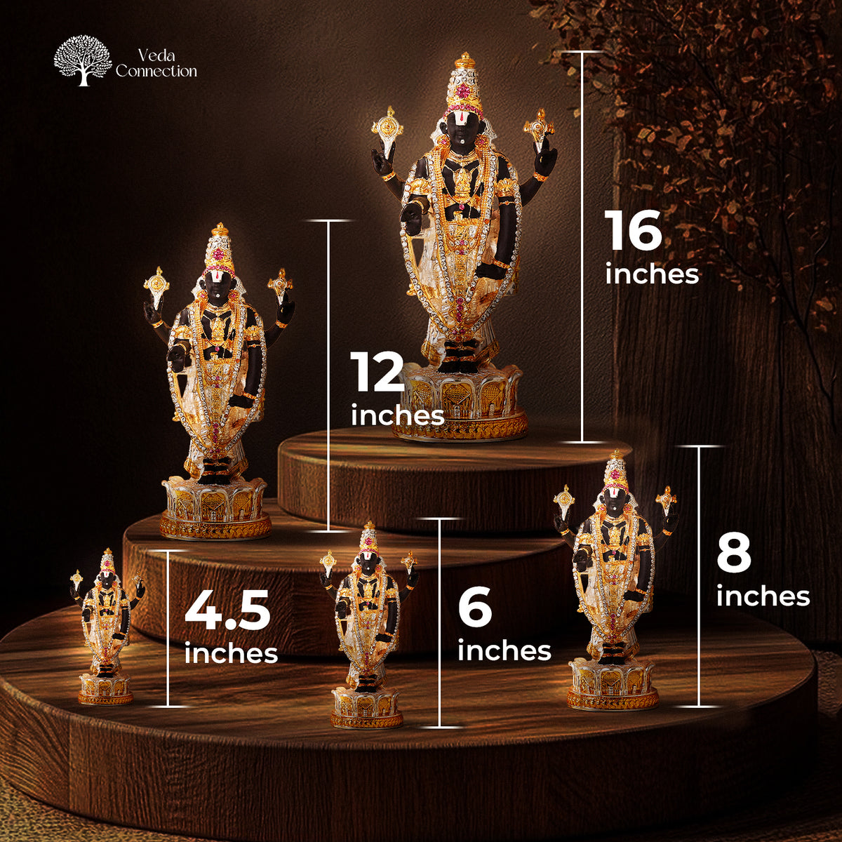 Gold & Silver Plated Tirupati Balaji Idol Sri Venkateswara – Veda ...